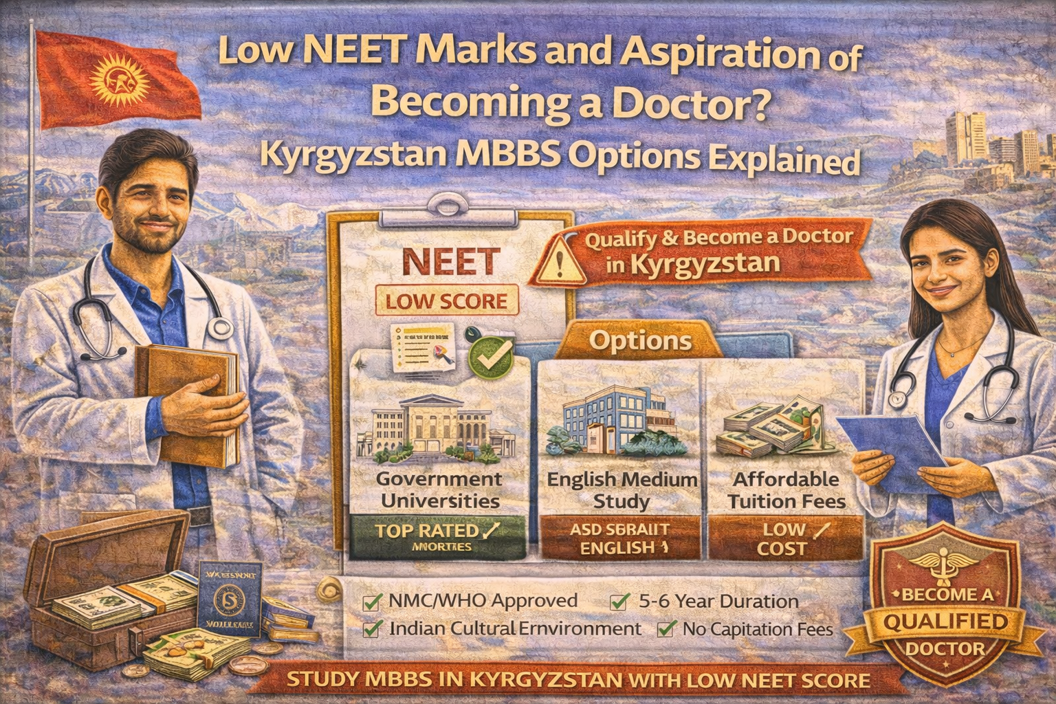 Low NEET Marks and Aspiration of Becoming a Doctor? Kyrgyzstan MBBS Options Explained
